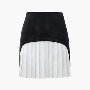 Commense Faux Leather Pleated Mini Skirt XS NWT
